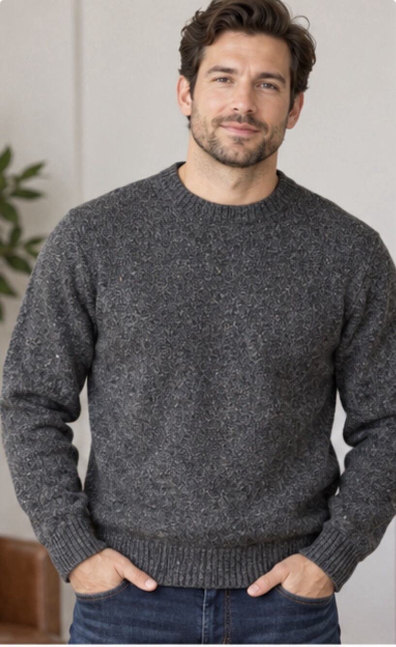 Pendleton Men’s Medium Gray Wool Crewneck Sweater Pullover Made in USA Style